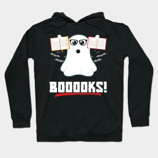 Booooks Boo Ghost Reading Book Library Funny Halloween Hoodie